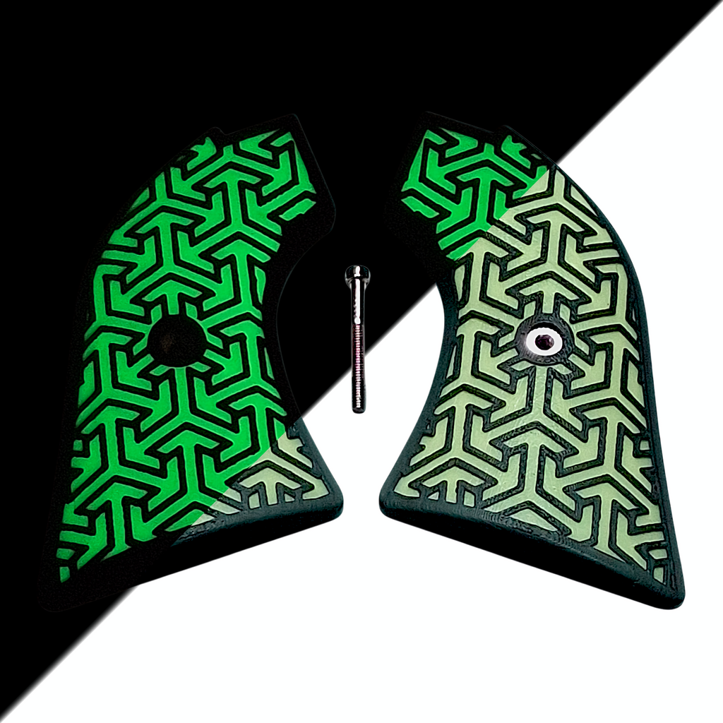 Glow in the Dark & Black Tritessel Printed Heritage Rough Rider Grips