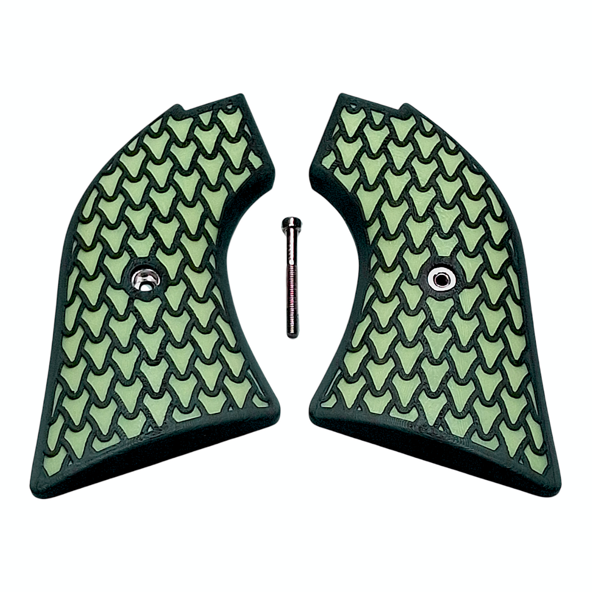 Glow in the Dark & Black Dragon Scale Printed Heritage Rough Rider Grips