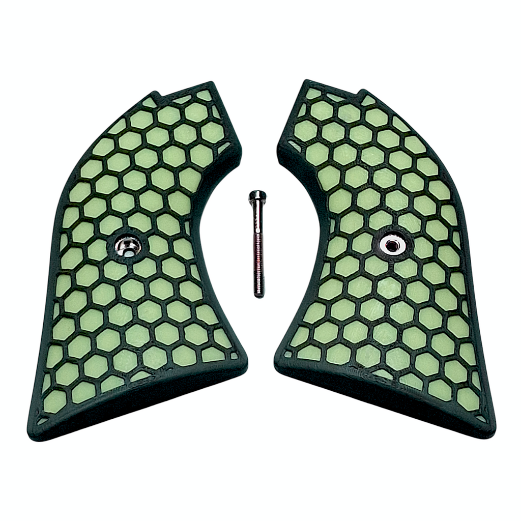 Glow in the Dark & Black Honeycomb Printed Heritage Rough Rider Grips