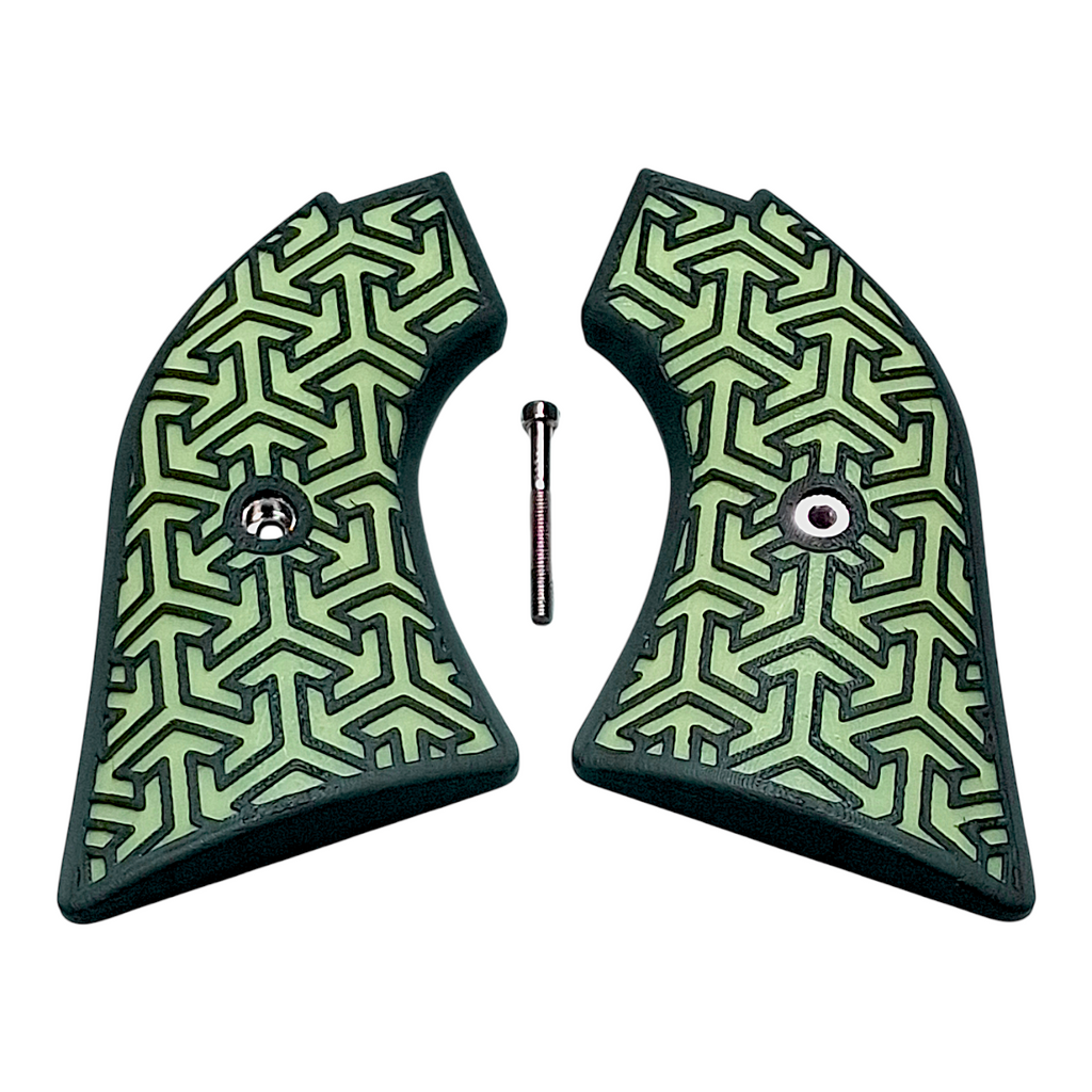 Glow in the Dark & Black Tritessel Printed Heritage Rough Rider Grips
