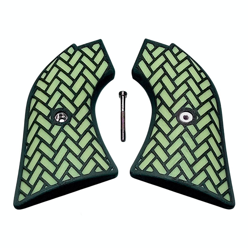 Glow in the Dark & Black Weave Printed Heritage Rough Rider Grips