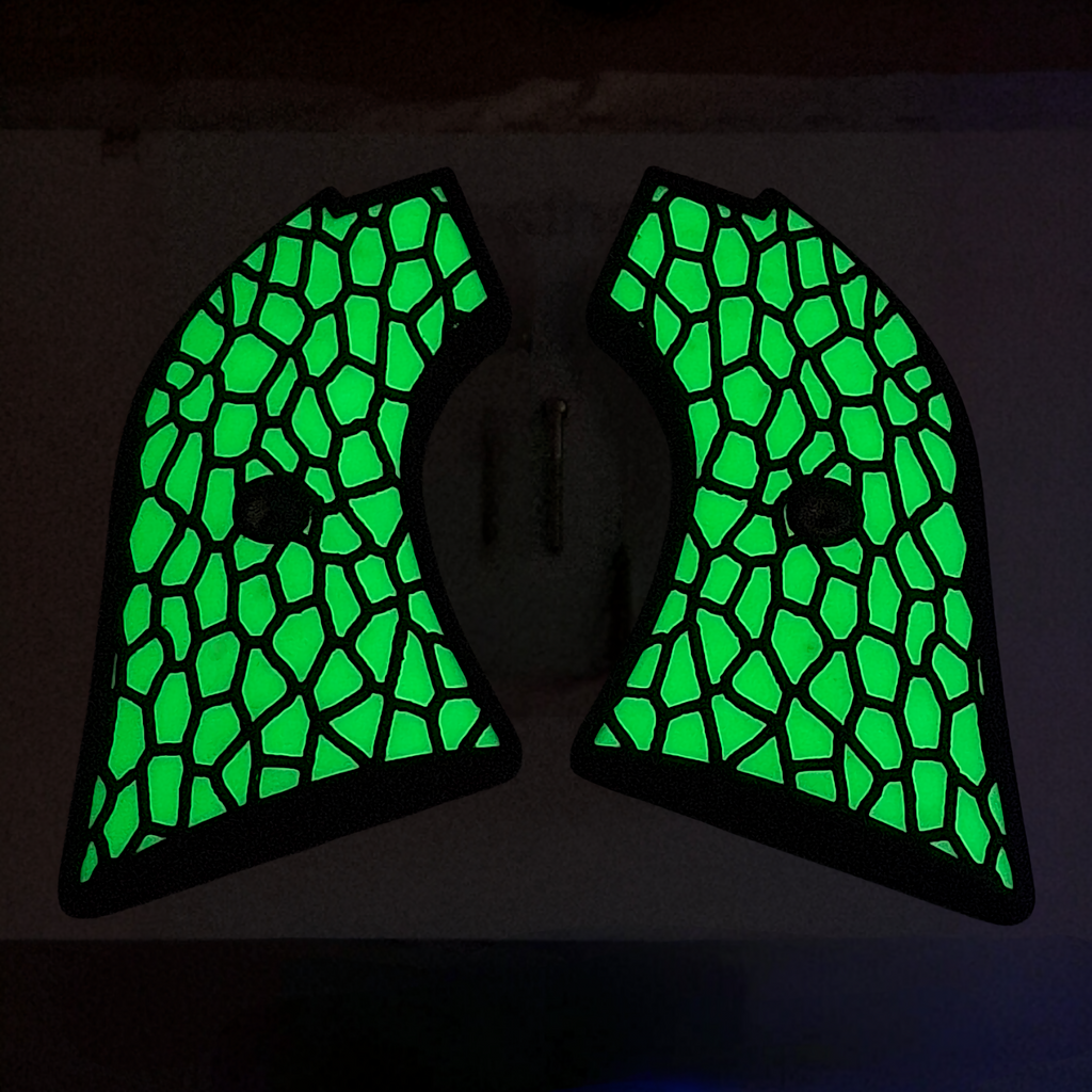 Glow in the Dark & Black Reptile Printed Heritage Rough Rider Grips