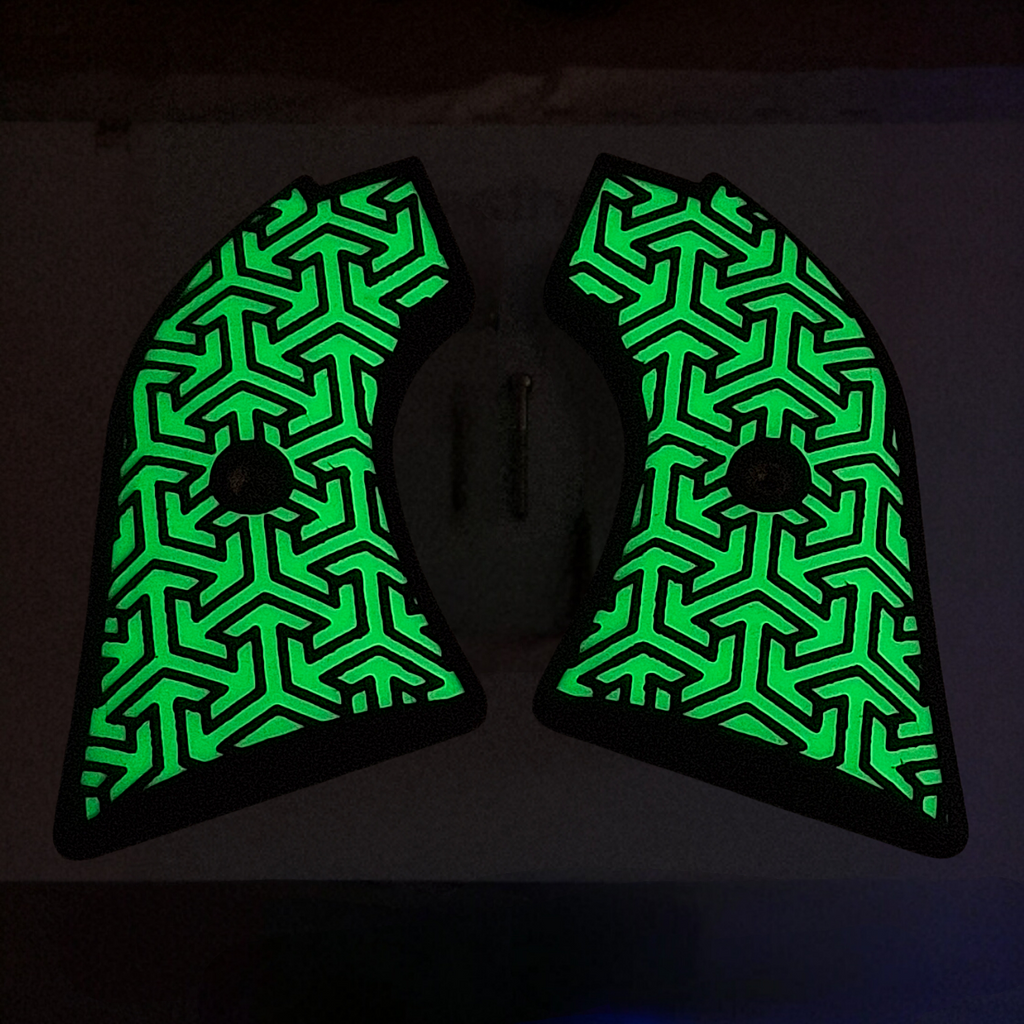 Glow in the Dark & Black Tritessel Printed Heritage Rough Rider Grips