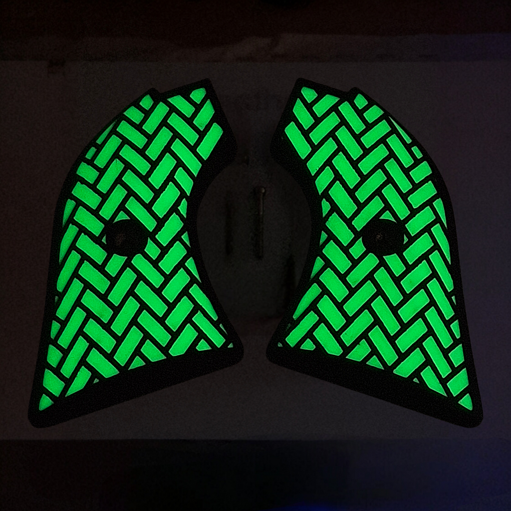 Glow in the Dark & Black Weave Printed Heritage Rough Rider Grips