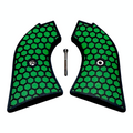 Green & Black Honeycomb Printed Heritage Rough Rider Grips
