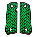 Green & Black Weave Printed 1911 Grips (Compact)