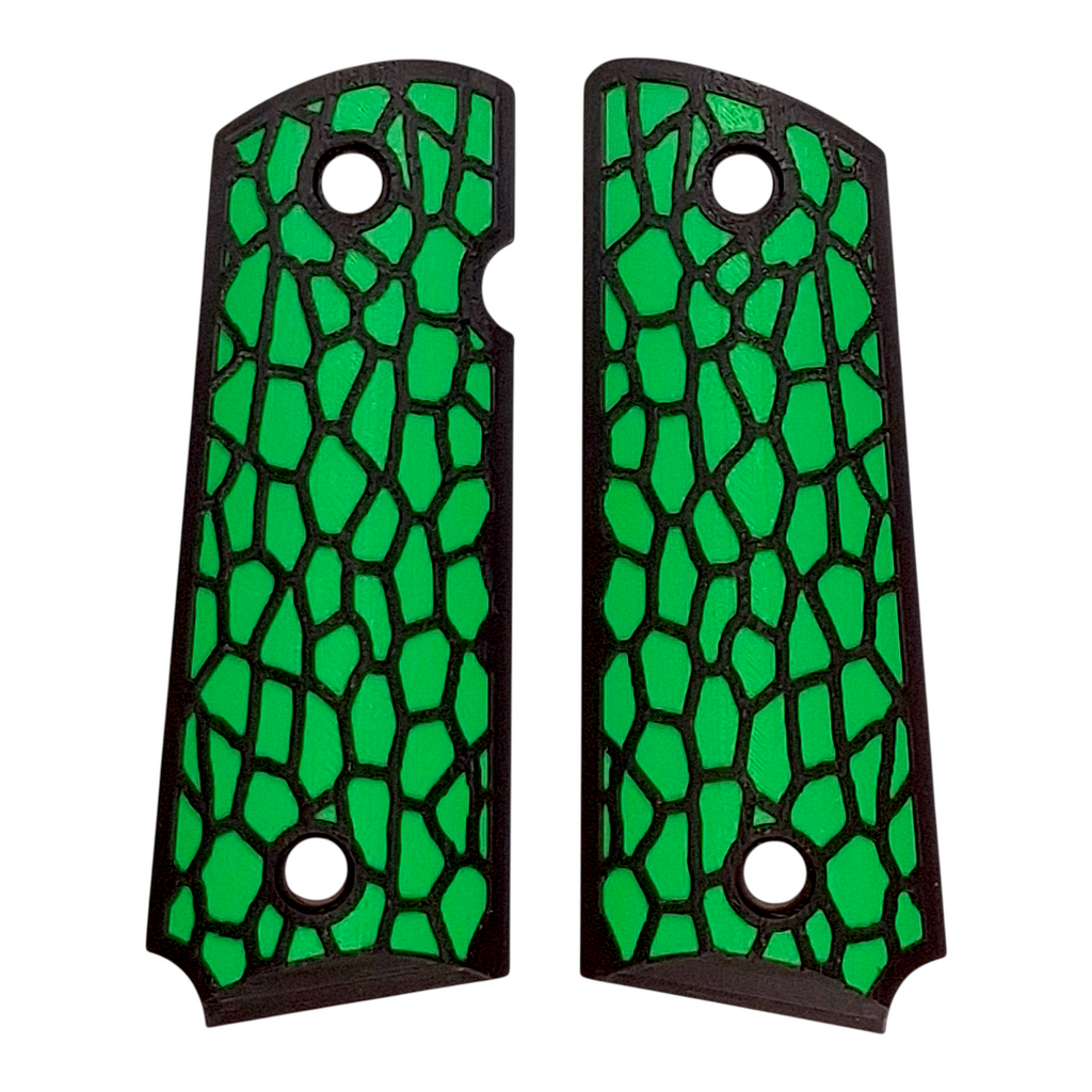 Green & Black Reptile Printed 1911 Grips (Compact)