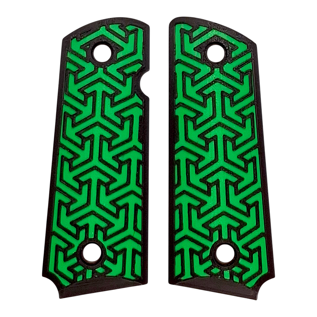 Green & Black Tritessel Printed 1911 Grips (Compact)