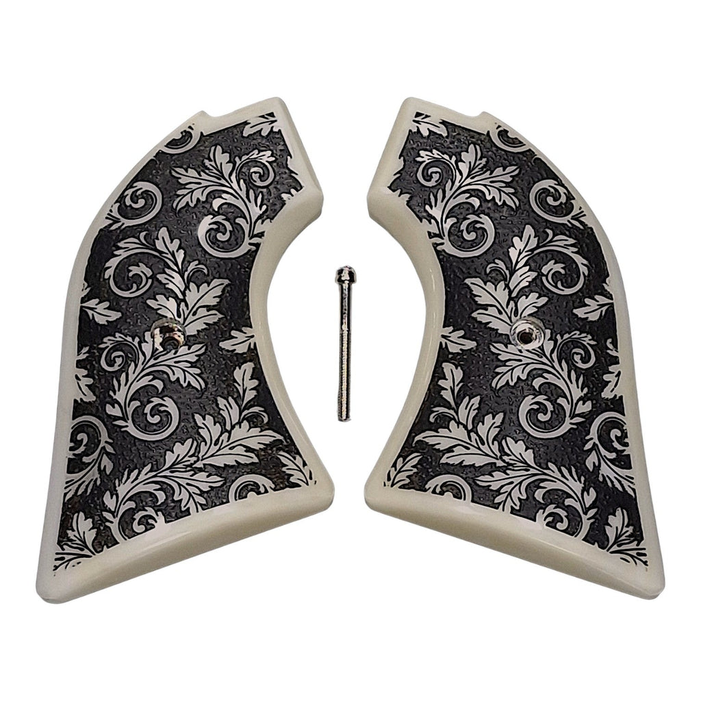 Faux Ivory Floral Scroll Heritage Rough Rider Grips