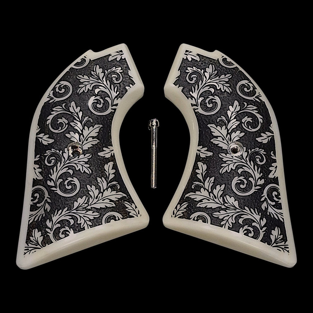 Faux Ivory Floral Scroll Heritage Rough Rider Grips