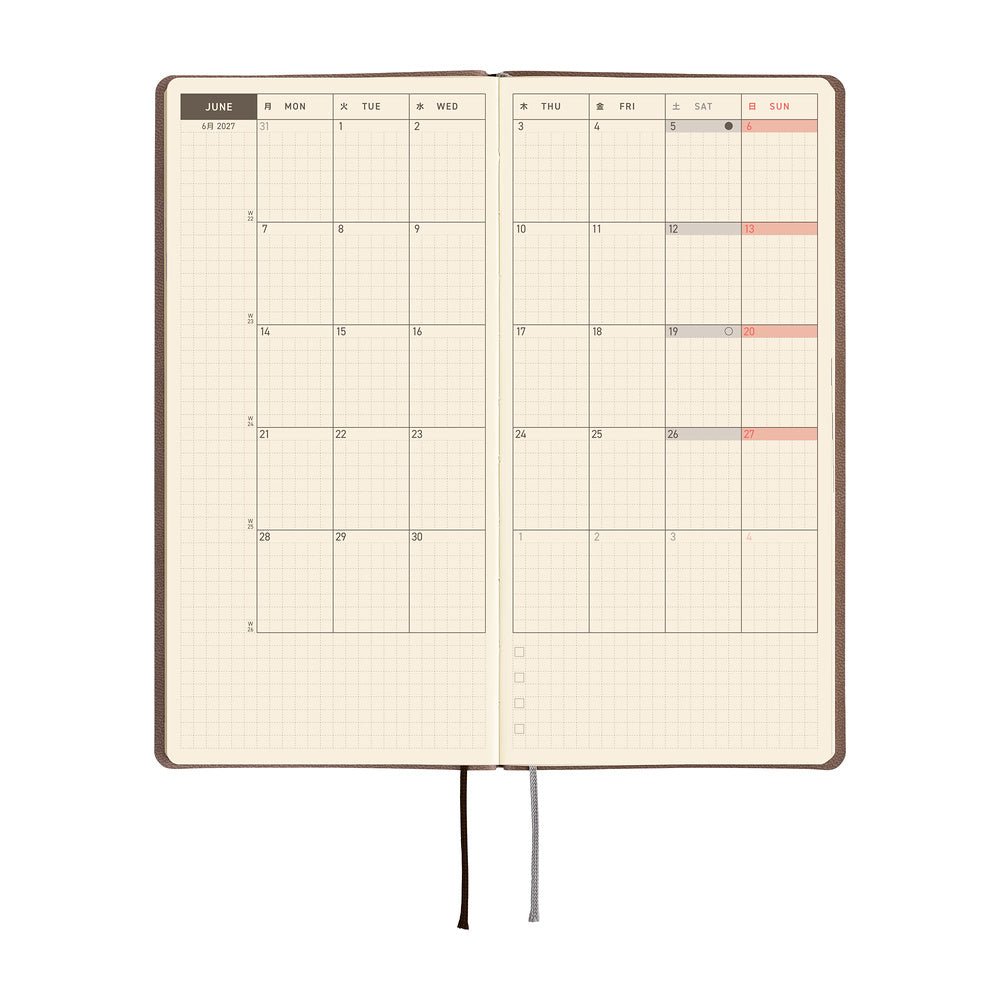Hobonichi Techo Weeks 2027 - Smooth: Café au Lait