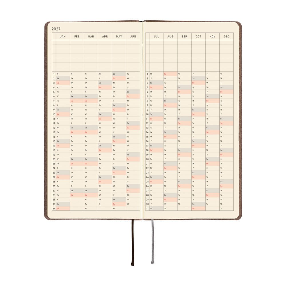 Hobonichi Techo Weeks 2027 - Smooth: Café au Lait