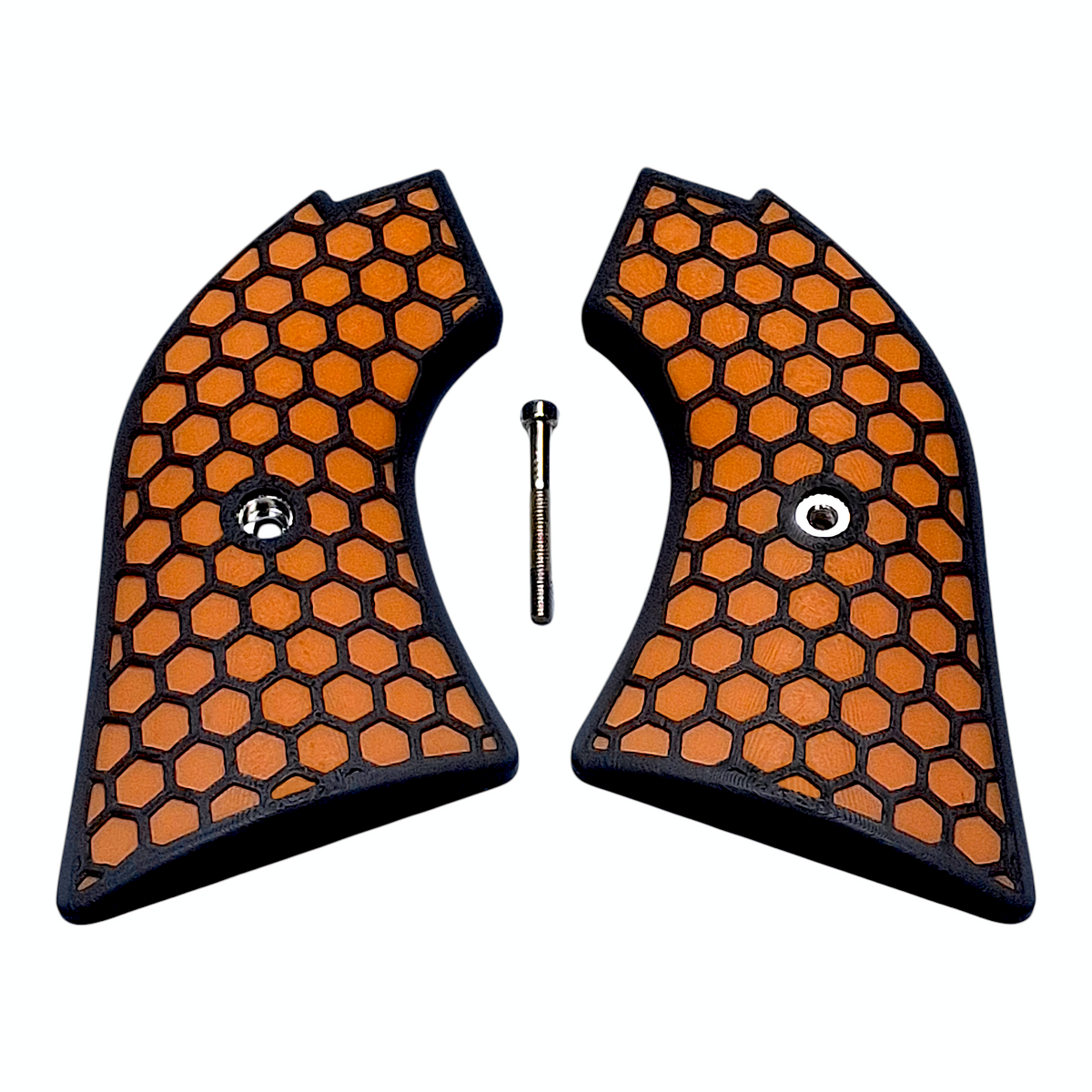 Orange & Black Honeycomb Printed Heritage Rough Rider Grips