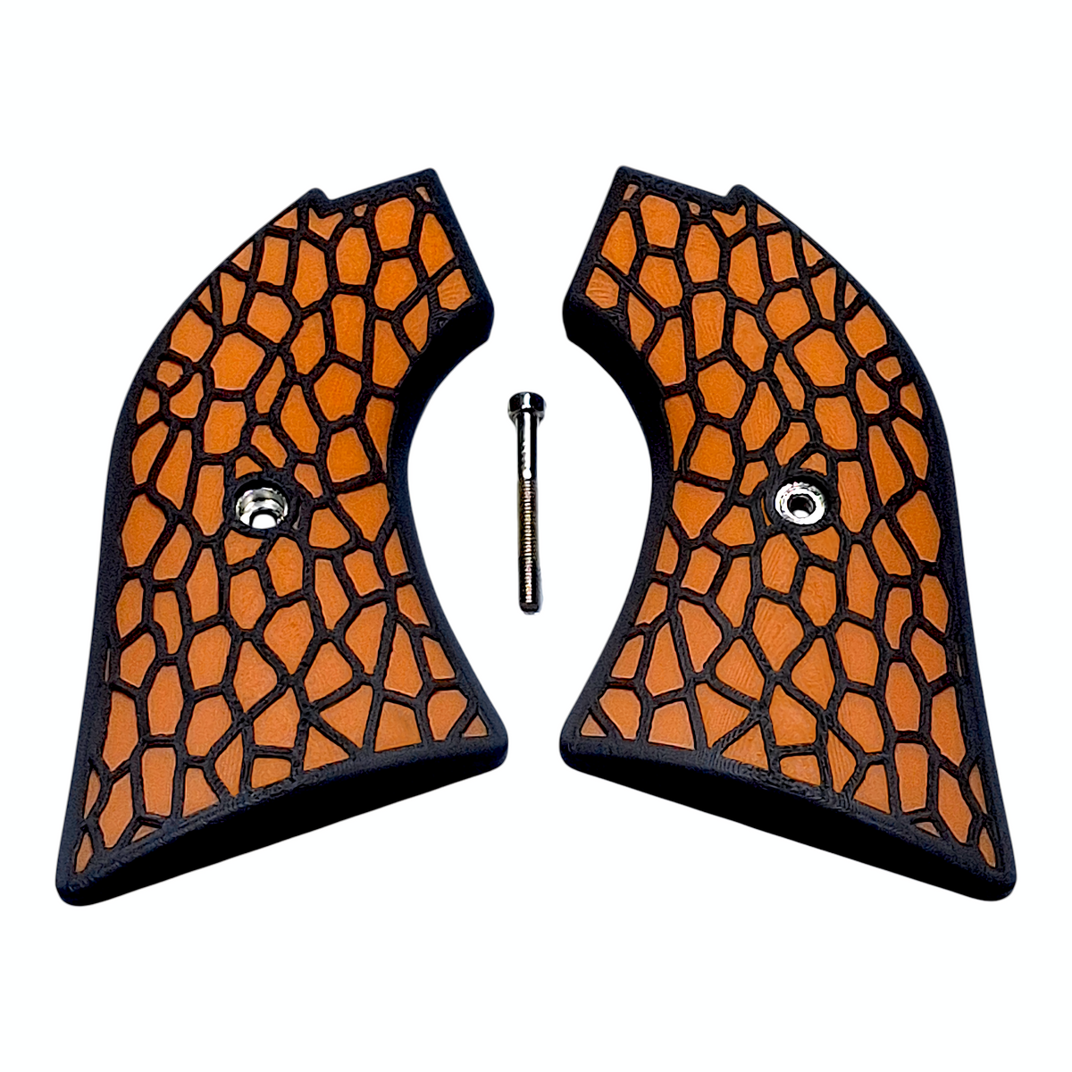 Orange & Black Reptile Printed Heritage Rough Rider Grips