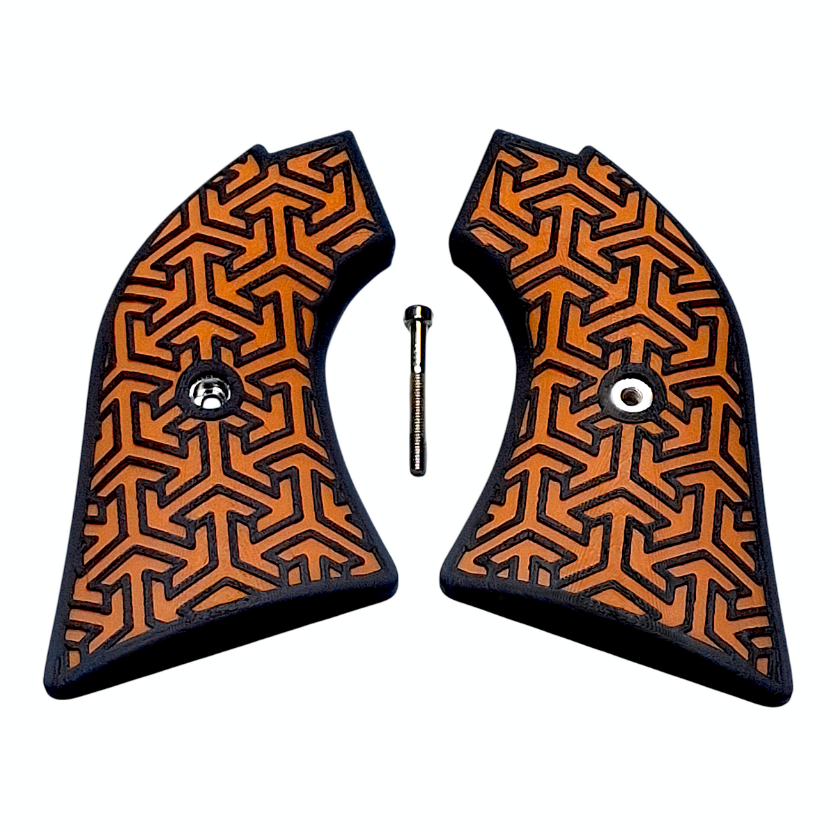 Orange & Black Tritessel Printed Heritage Rough Rider Grips
