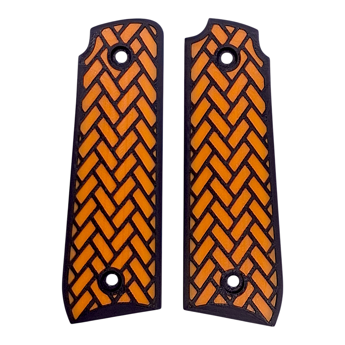 Orange & Black Weave Printed Ruger Mark IV 22/45 Grips