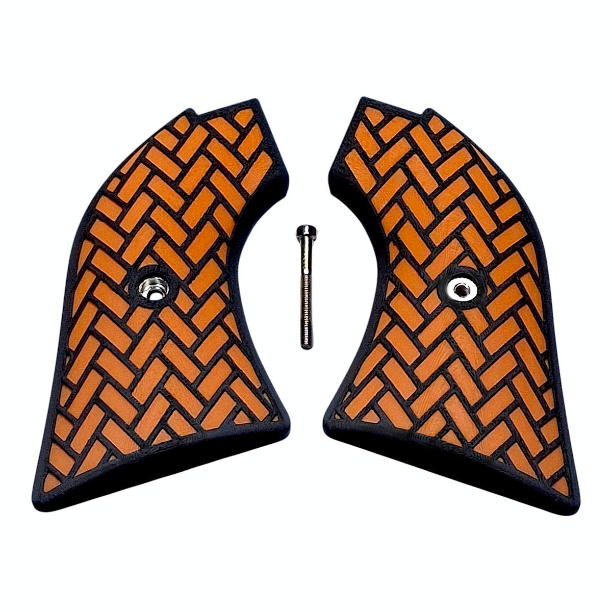 Orange & Black Weave Printed Heritage Rough Rider Grips