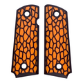 Orange & Black Reptile Printed 1911 Grips (Compact)