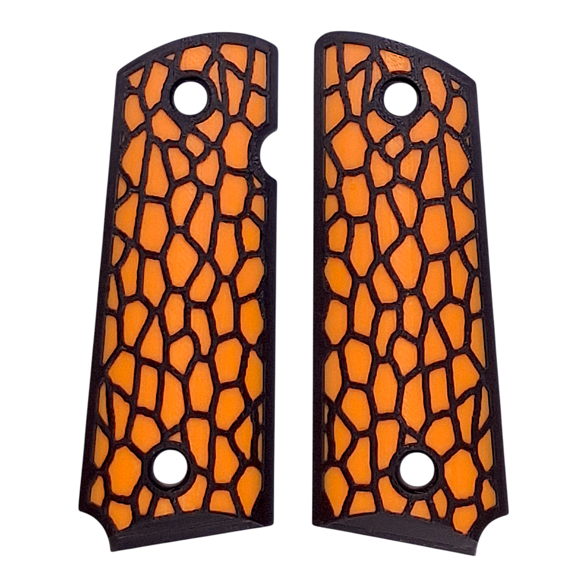 Orange & Black Reptile Printed 1911 Grips (Compact)