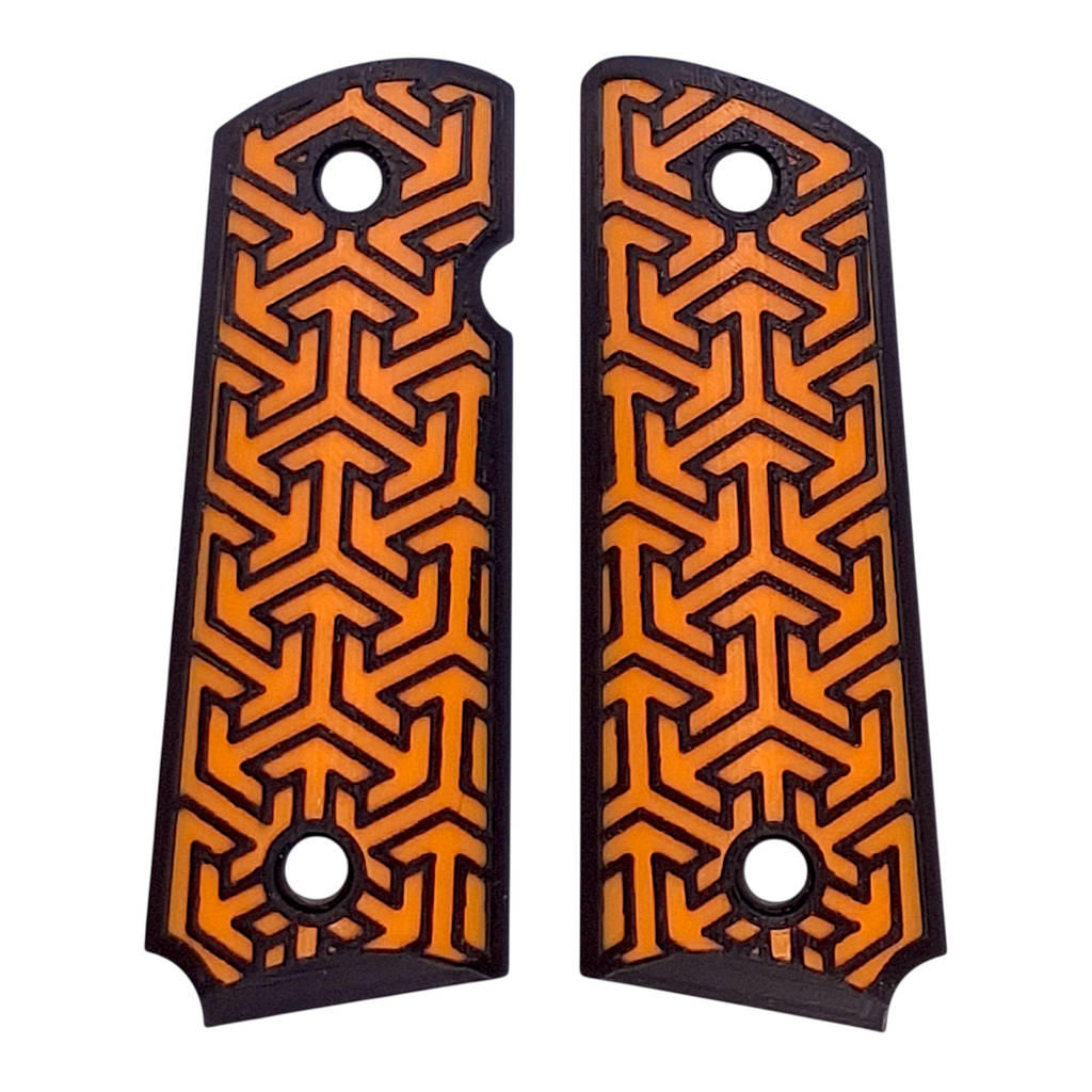 Orange & Black Tritessel Printed 1911 Grips (Compact)