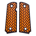 Orange & Black Weave Printed 1911 Grips (Compact)