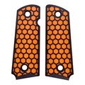 Orange & Black Honeycomb Printed 1911 Grips (Compact)