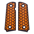 Orange & Black Fusion Printed 1911 Grips (Compact)