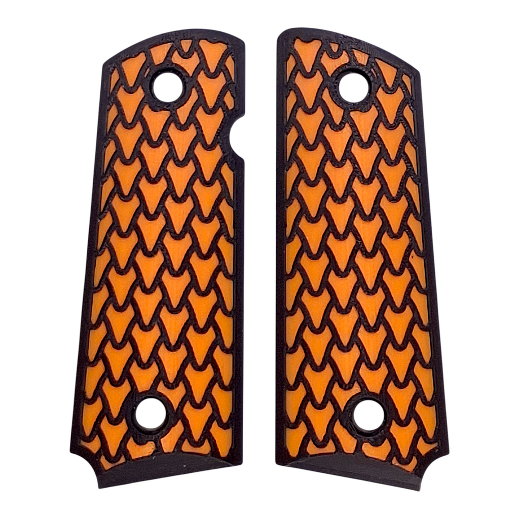 Orange & Black Dragon Scale Printed 1911 Grips (Compact)