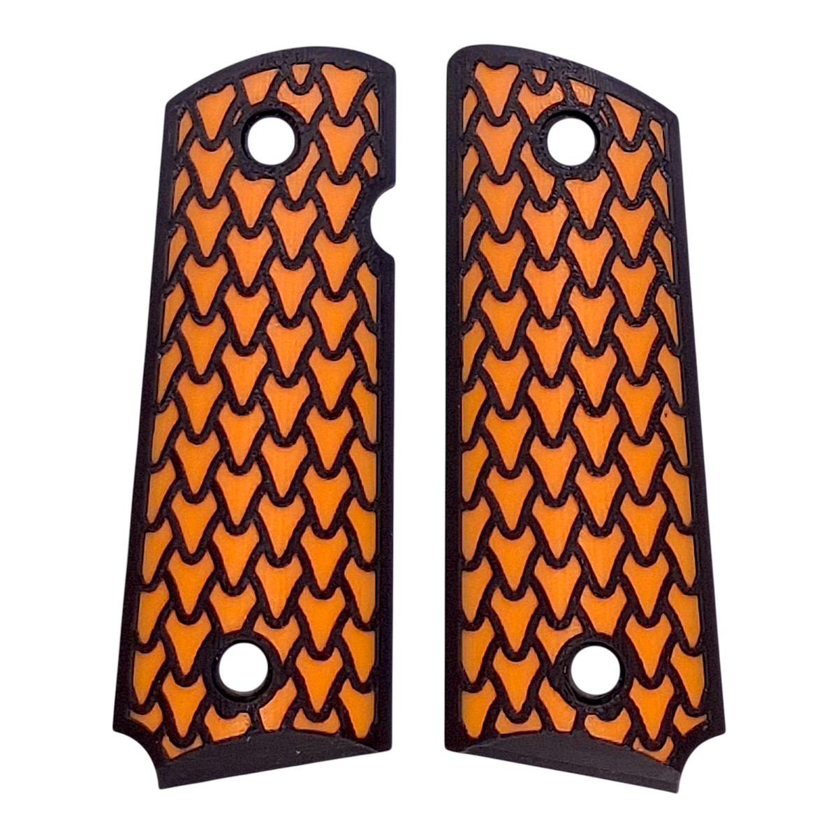 Orange & Black Dragon Scale Printed 1911 Grips (Compact)