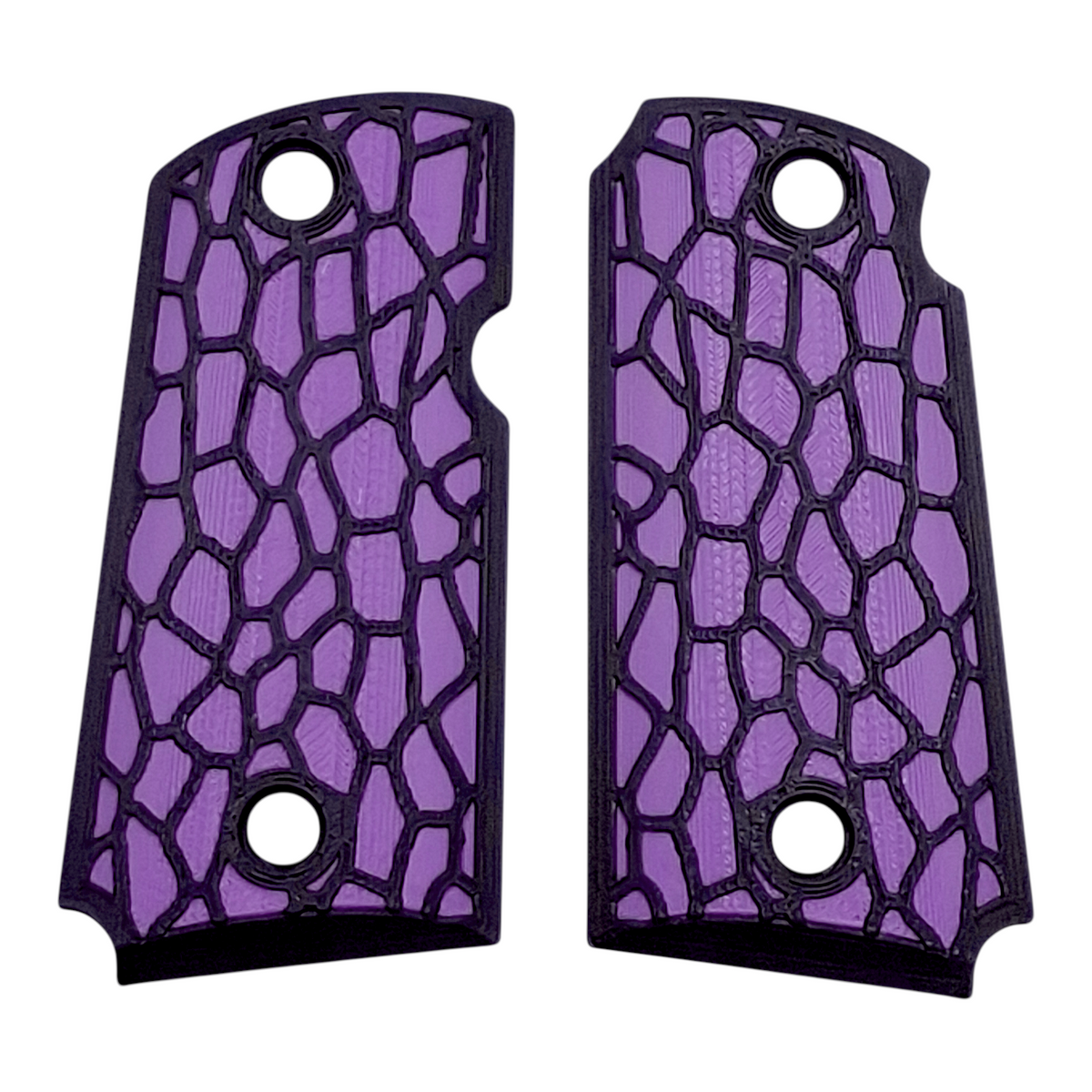 Purple & Black Reptile Printed Kimber Micro 9 Grips