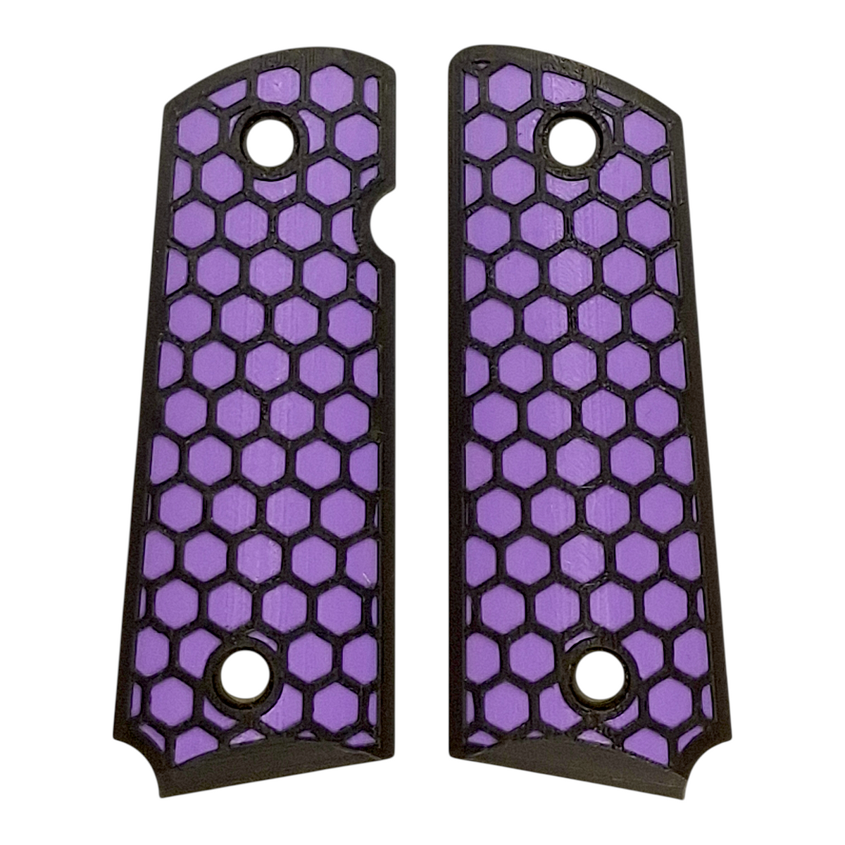 Purple & Black Honeycomb Printed 1911 Grips (Compact)