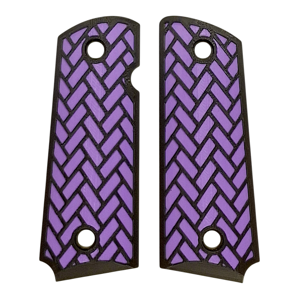 Purple & Black Weave Printed 1911 Grips (Compact)