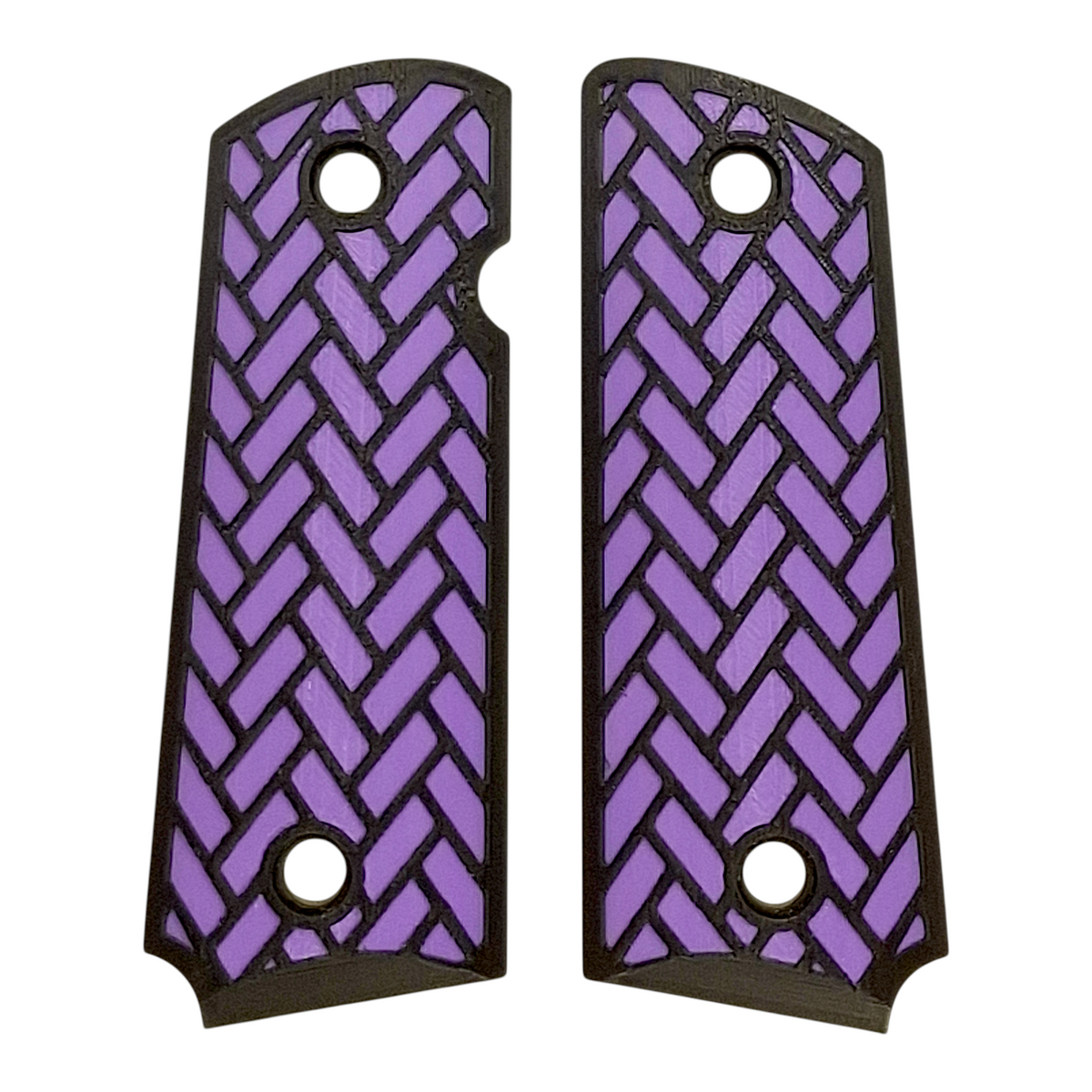 Purple & Black Weave Printed 1911 Grips (Compact)