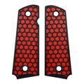 Red & Black Honeycomb Printed 1911 Grips (Full Size)
