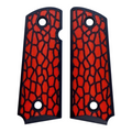 Red & Black Reptile Printed 1911 Grips (Compact)