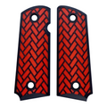 Red & Black Weave Printed 1911 Grips (Compact)