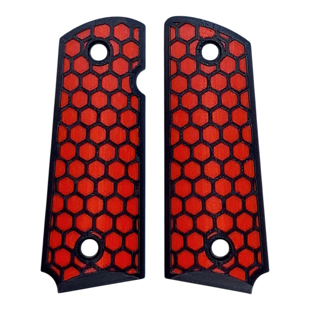 Red & Black Honeycomb Printed 1911 Grips (Compact)