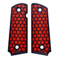 Red & Black Honeycomb Printed 1911 Grips (Compact)