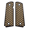 Desert Tan & Black Dragon Scale Printed 1911 Grips (Full Size)