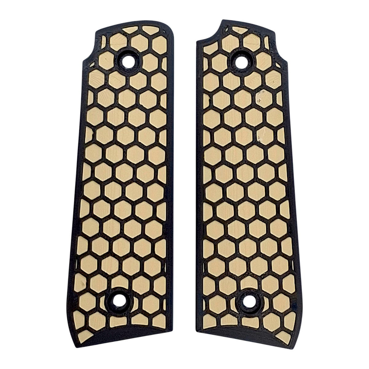 Desert Tan & Black Honeycomb Printed Ruger Mark IV 22/45 Grips