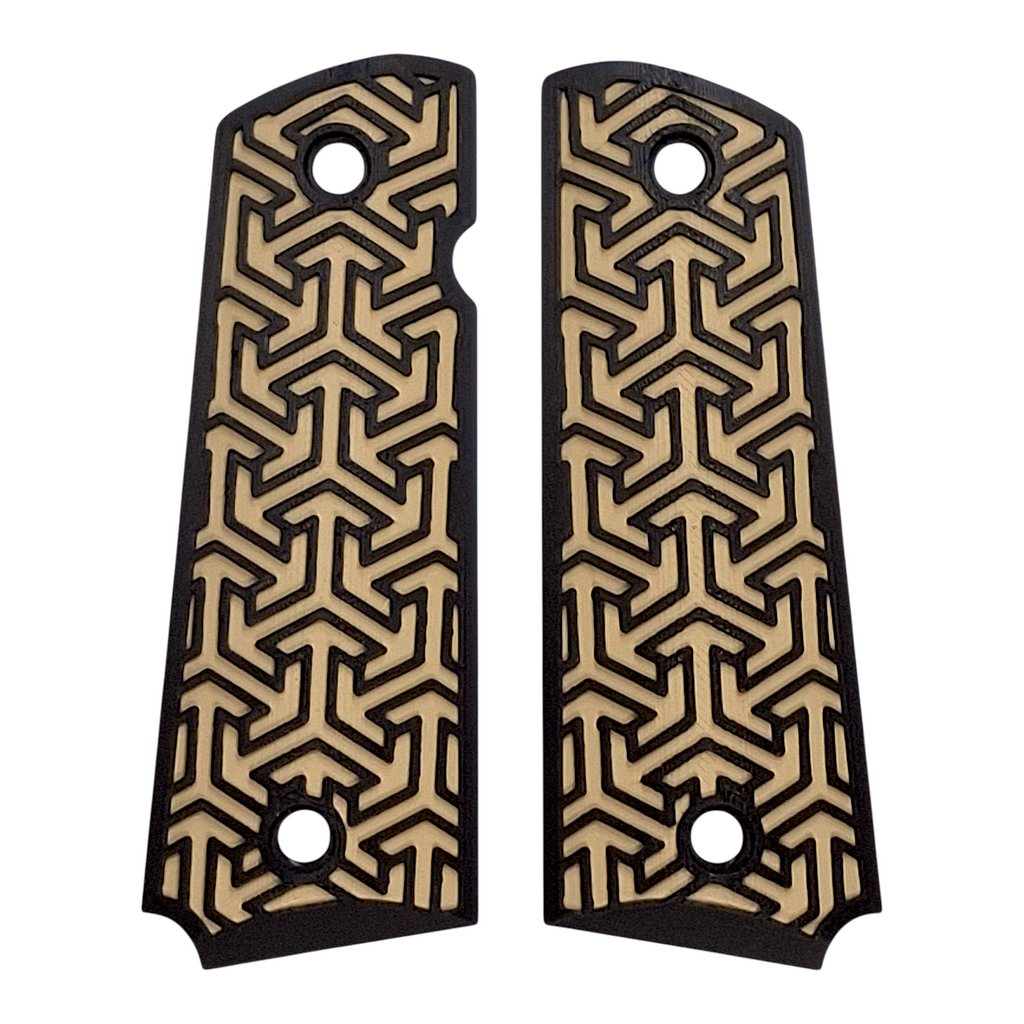 Desert Tan & Black Tritessel Printed 1911 Grips (Full Size)