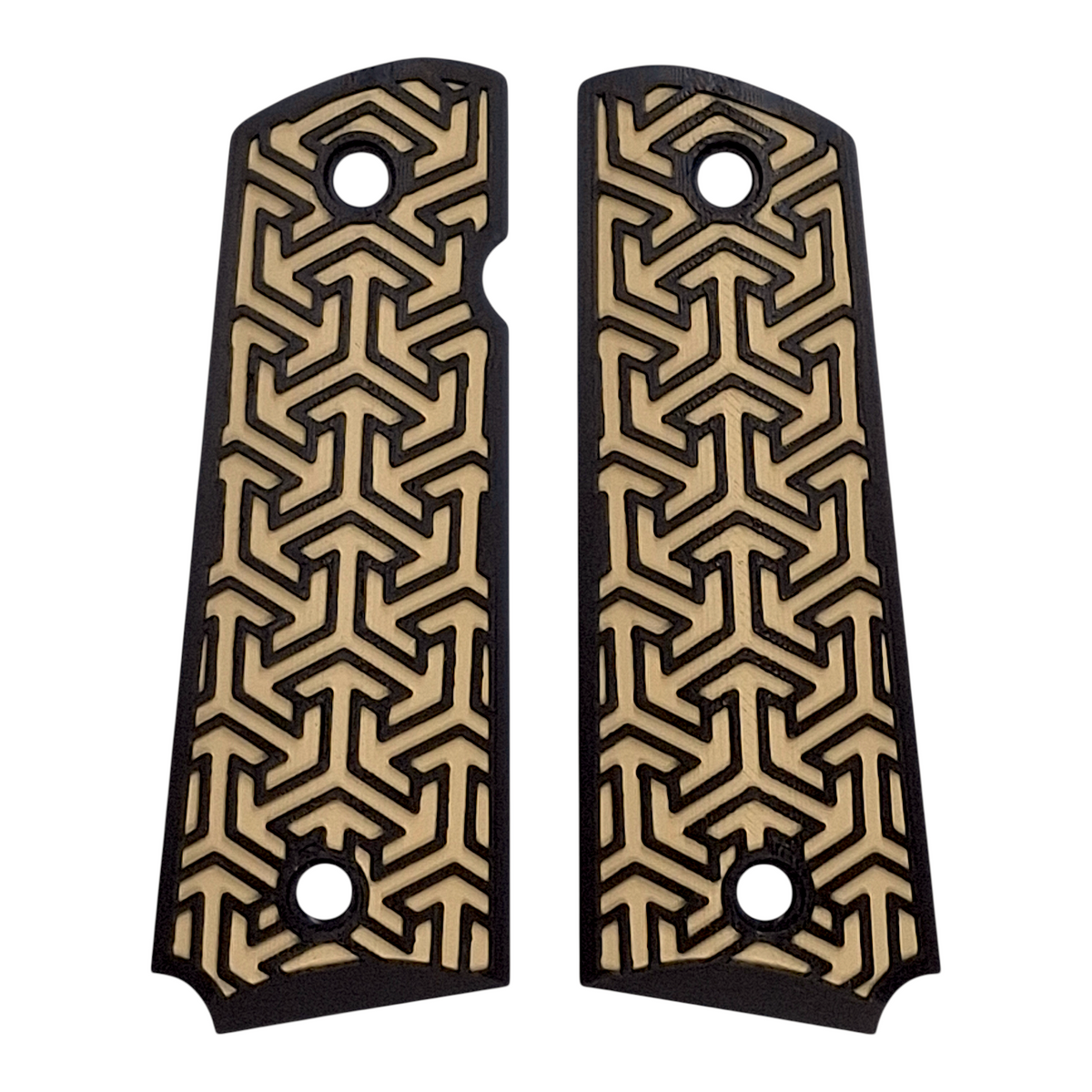 Desert Tan & Black Tritessel Printed 1911 Grips (Full Size)