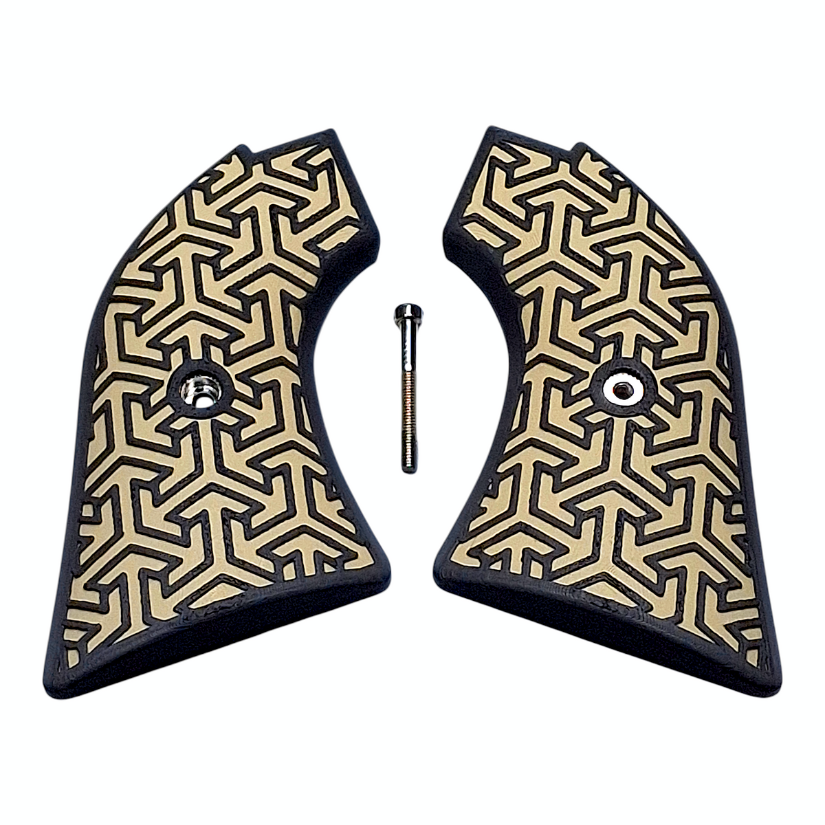 Desert Tan & Black Tritessel Printed Heritage Rough Rider Grips