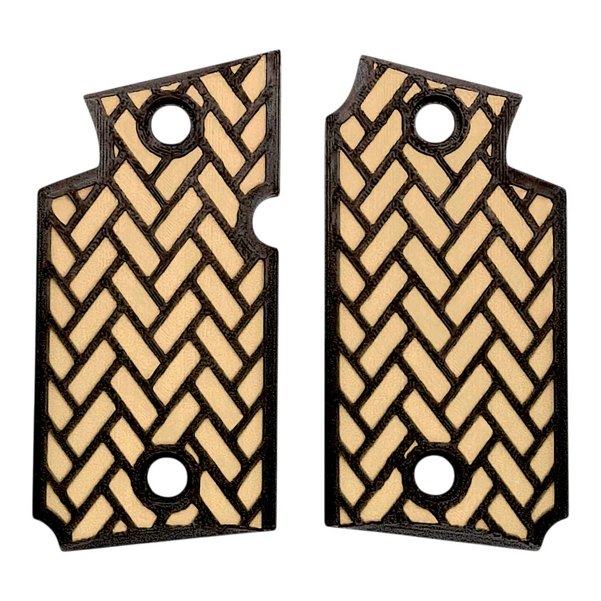 Desert Tan & Black Weave Printed Sig Sauer P938 Grips