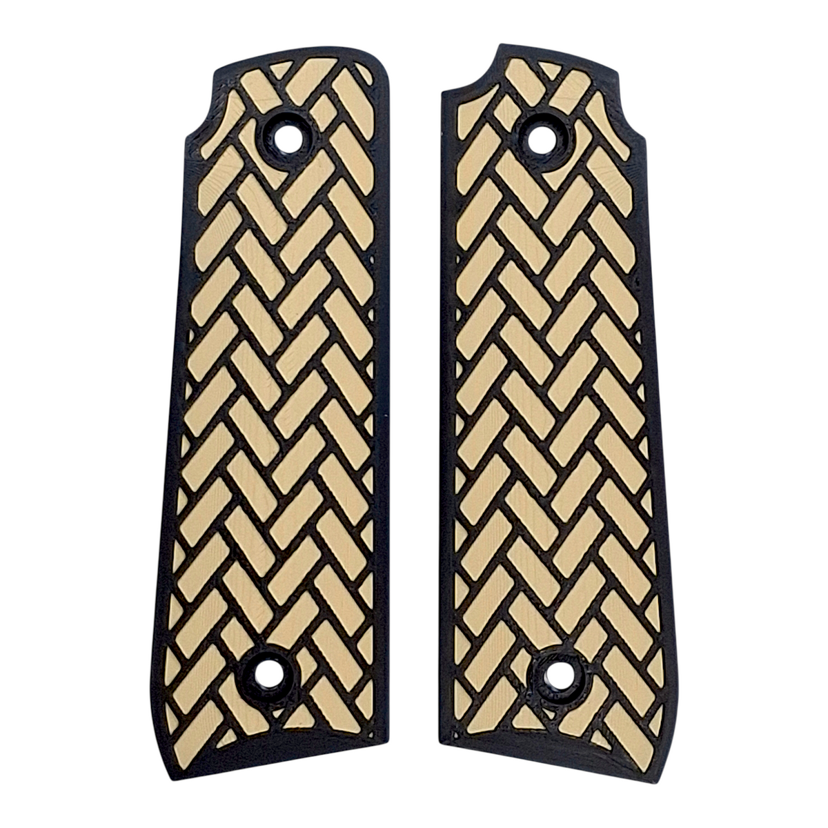 Desert Tan & Black Weave Printed Ruger Mark IV 22/45 Grips