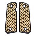 Desert Tan & Black Weave Printed 1911 Grips (Compact)