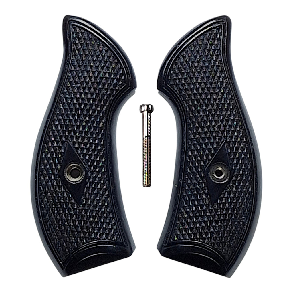Ebony Checkered Smith & Wesson J-Frame Grips
