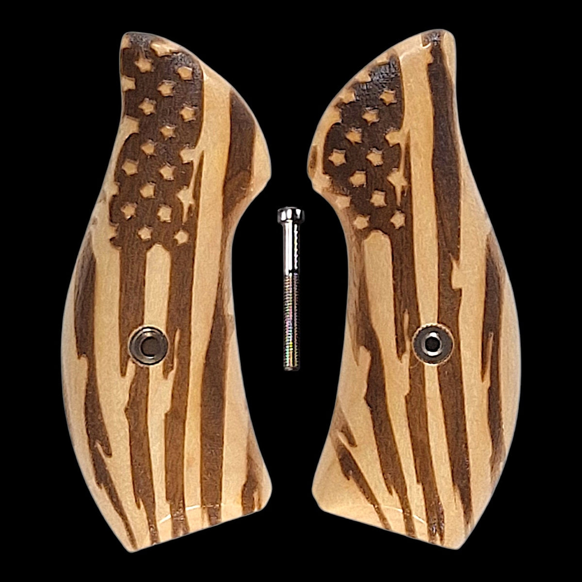 Maple American Flag Smith & Wesson J-Frame Grips