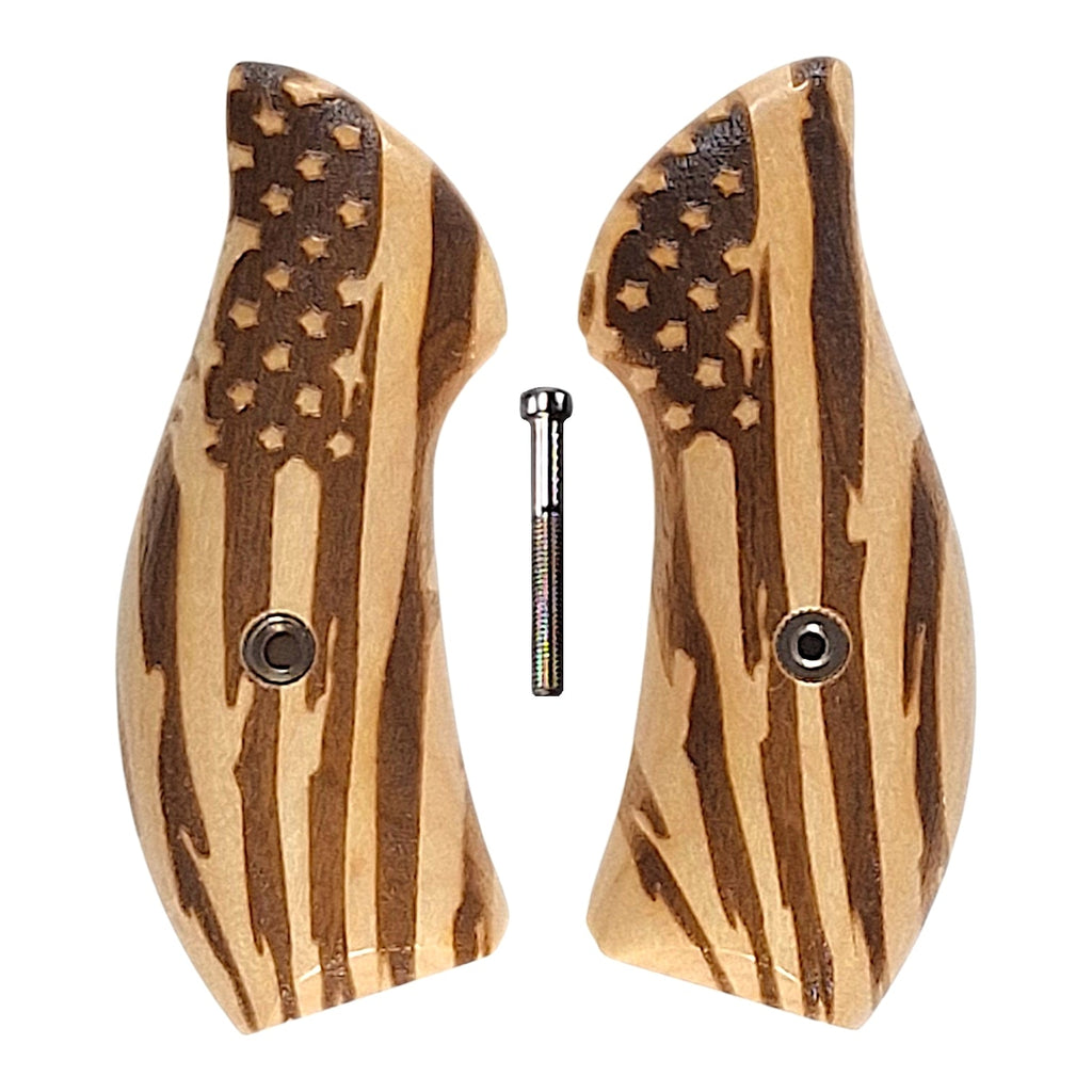 Maple American Flag Smith & Wesson J-Frame Grips