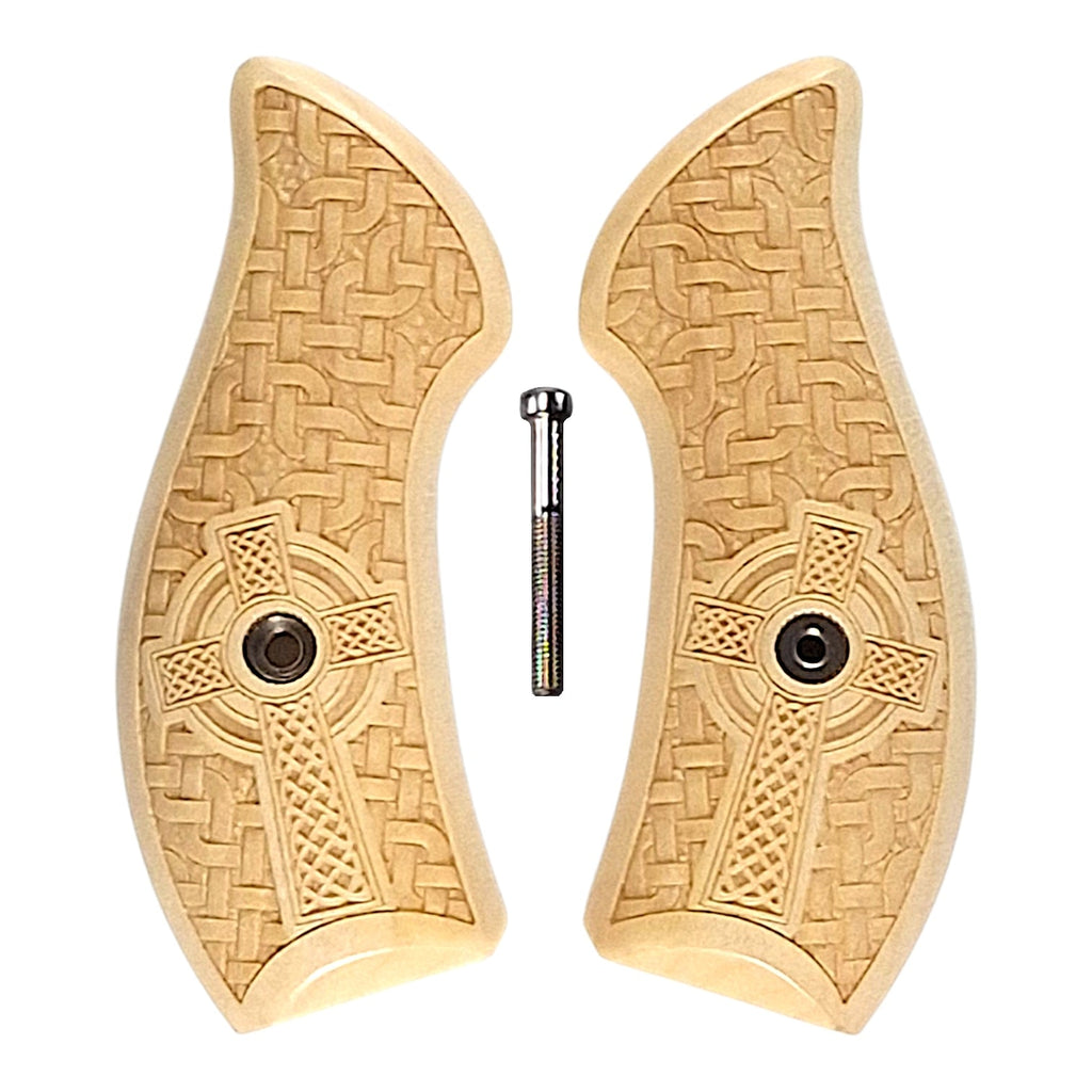 Maple Braided Celtic Cross Smith & Wesson J-Frame Grips